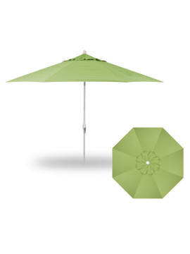 11' Auto Tilt Umbrella White / Kiwi